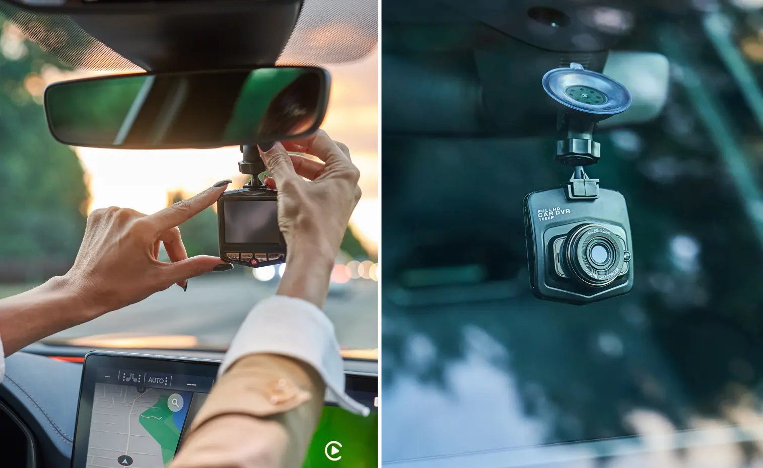 Car fitted with a dash cam